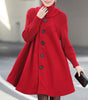Long loose coat in wool for women