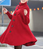 Long loose coat in wool for women