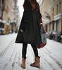Long loose coat in wool for women