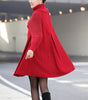 Long loose coat in wool for women