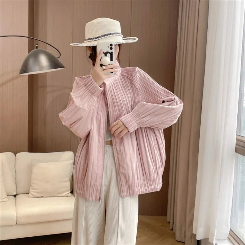 Zip Pleat Coat for Women