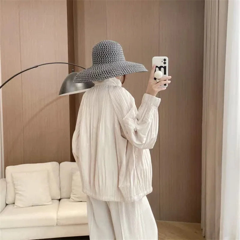 Zip Pleat Coat for Women