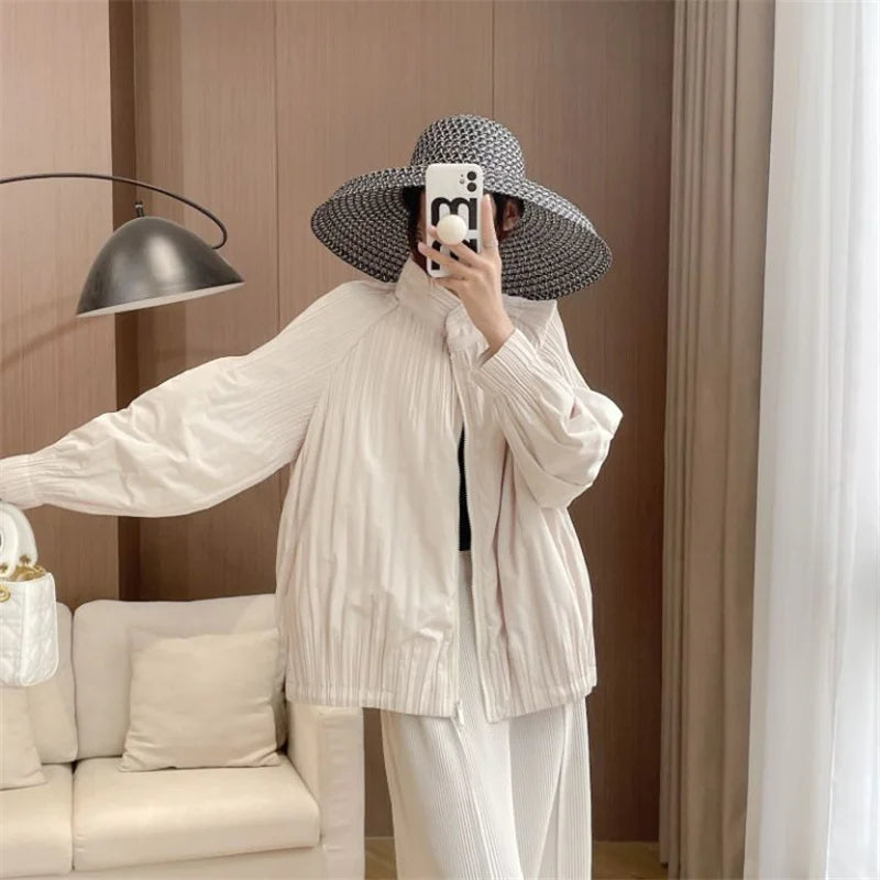 Zip Pleat Coat for Women