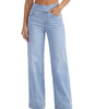 Wide High Waist Straight Cut Jeans with Pockets for Women
