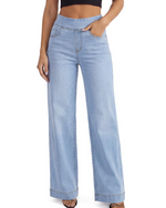 Wide High Waist Straight Cut Jeans with Pockets for Women