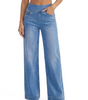 Wide High Waist Straight Cut Jeans with Pockets for Women
