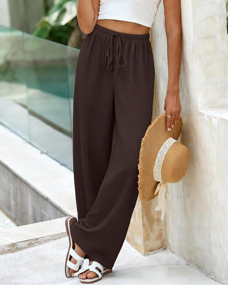 Wide High Waist Palazzo Pants with Pockets for Women