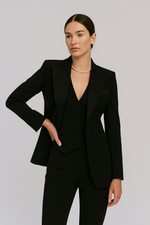 Three-Piece Set for Women: Fitted Blazer, Vest, and Slim Pants
