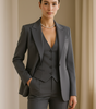 Three-Piece Set for Women: Fitted Blazer, Vest, and Slim Pants