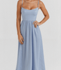 Midi Dress with Ascot Neckline and Flared Cut for Women | Perfect for Summer