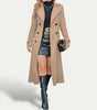 Elegant Long Coat with Double Breasting for Women