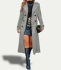 Elegant Long Coat with Double Breasting for Women