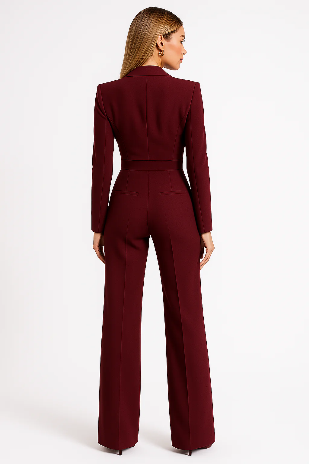 Long-sleeve fitted jumpsuit for women