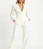 Long-sleeve fitted jumpsuit for women