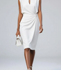 Midi Dress with Round Neckline and Knotted Detail for Women | Perfect for Summer