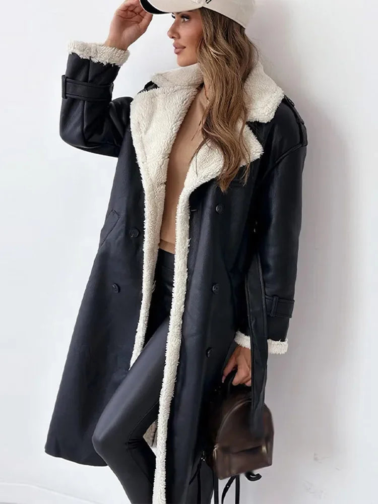 Long Shearling Coat for Women
