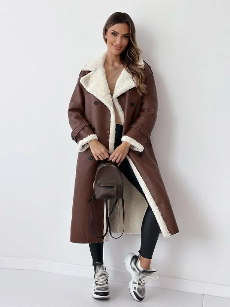 Long Shearling Coat for Women