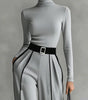 Wide Leg Pants and Turtleneck Top Set for Women