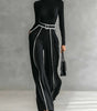 Wide Leg Pants and Turtleneck Top Set for Women