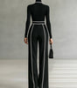 Wide Leg Pants and Turtleneck Top Set for Women