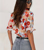 Long-Sleeve Floral Print Blouse for Women