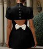 Elegant Short Dress with Bow for Women