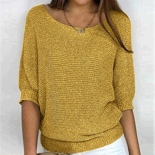 Three-quarter sleeve sweater for women