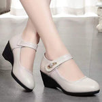 Soft leather high heel shoes for women