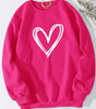 Long-sleeve round neck sweater with heart print for Women