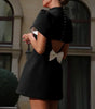 Elegant Short Dress with Bow for Women