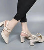 Pointed Toe Block Heel Shoes for Women