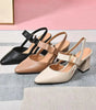 Pointed Toe Block Heel Shoes for Women