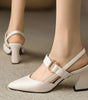 Pointed Toe Block Heel Shoes for Women