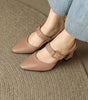 Pointed Toe Block Heel Shoes for Women