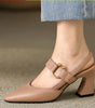Pointed Toe Block Heel Shoes for Women