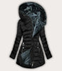 Long Faux Fur Puffer Jacket with Hood for Women
