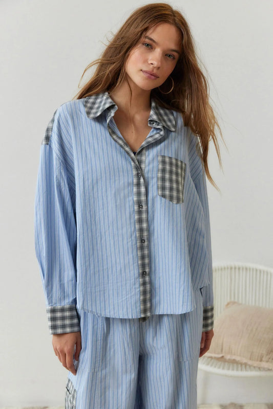 Long Pants Polyester Pajama Set for Women