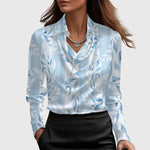 Long Sleeve Satin Blouse for Women