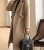 Long Wool Blend Double-Breasted Coat for Women