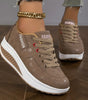 Comfortable Wedge Shoes in Faux Leather for Women