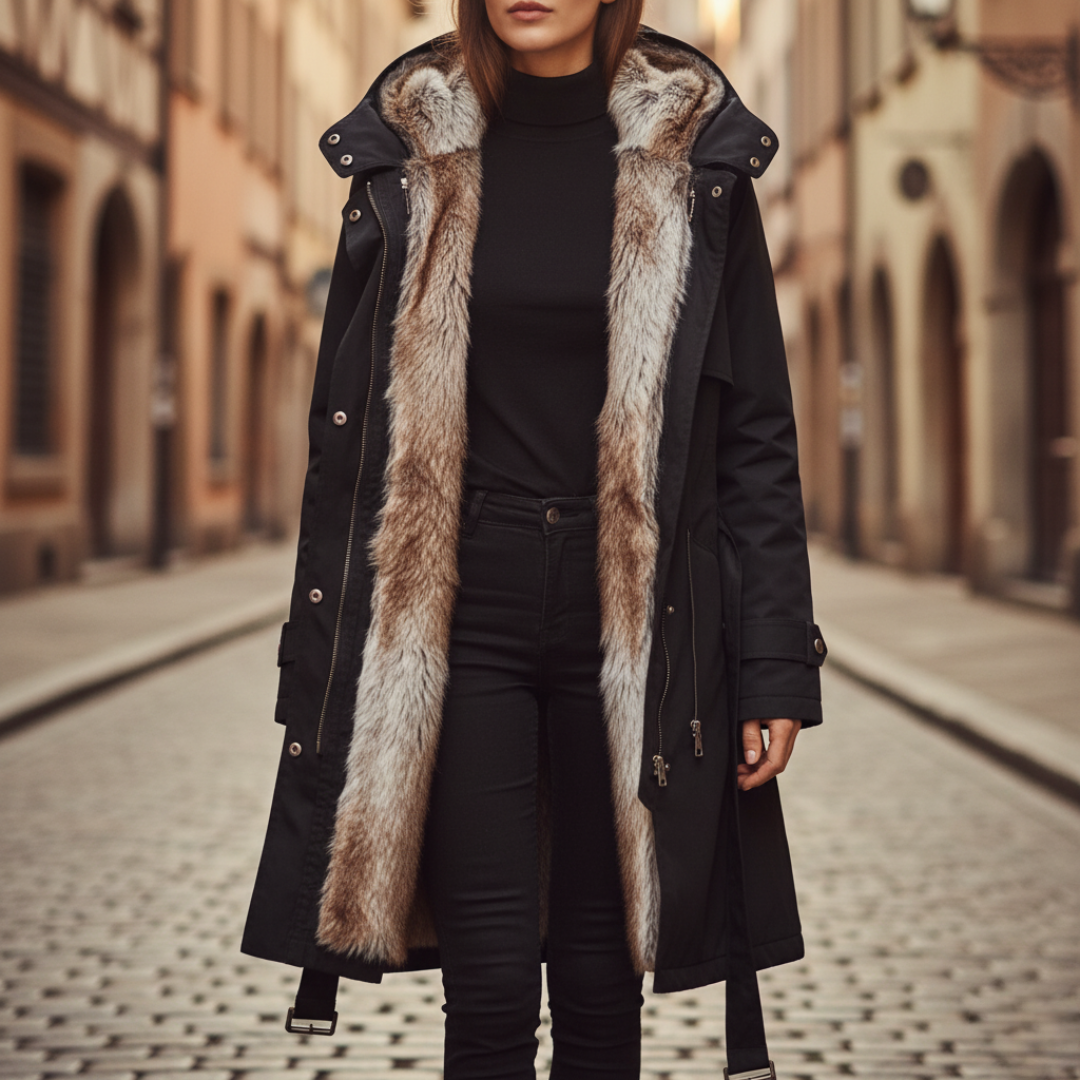 Women's Winter Parka with Faux Fur Lining for Women