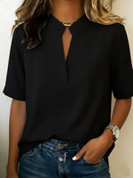 Blouse à Col en V et Détail Raffiné pour Femmes - Emilia Lane