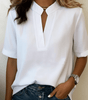 Blouse à Col en V et Détail Raffiné pour Femmes - Emilia Lane