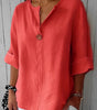 Loose V-Neck Blouse with Short Sleeves for Women | Ideal for Everyday Wear
