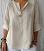 Loose V-Neck Blouse with Short Sleeves for Women | Ideal for Everyday Wear