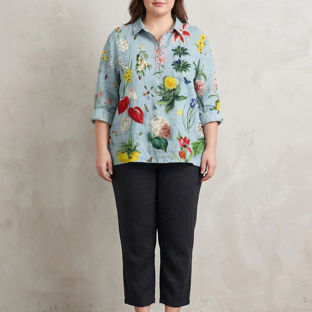 Women's Long Summer Linen Blouse