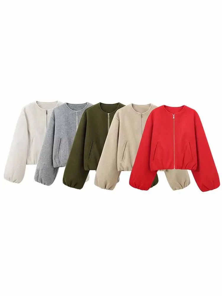 Blouson Bomber Femme Col Rond pour Femmes - Emilia Lane