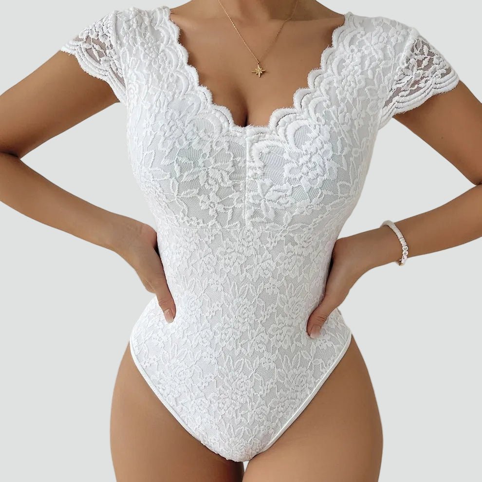 Body en Dentelle à Manches Courtes pour Femmes - Emilia Lane