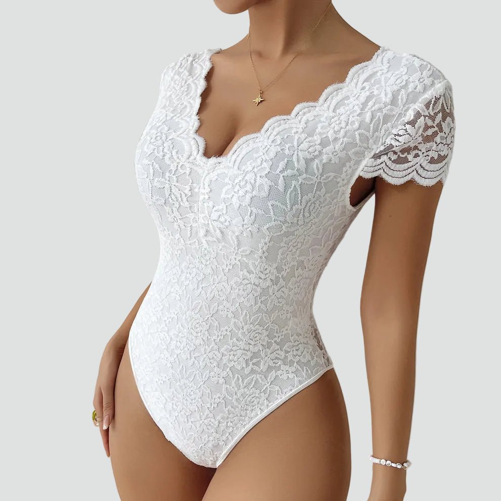 Body en Dentelle à Manches Courtes pour Femmes - Emilia Lane