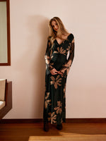 Draped Neck Printed Dress for Women